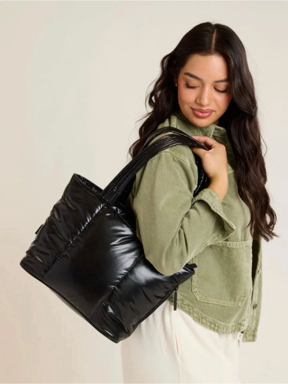 Calpak Luka Puffer Mini Tote Bag in Glazed Black ~ NWT